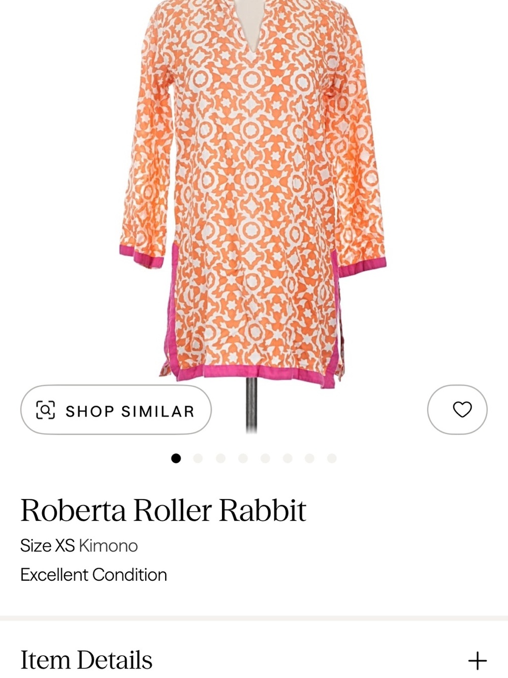 Roberta Roller Rabbit Orange and Pink Printed Tunic